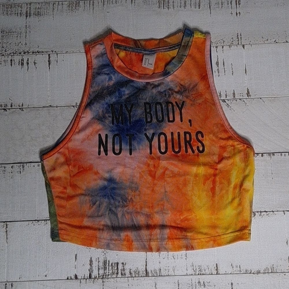 My Body Not Yours Swim Top Coverup Multicolored Medium (Juniors)